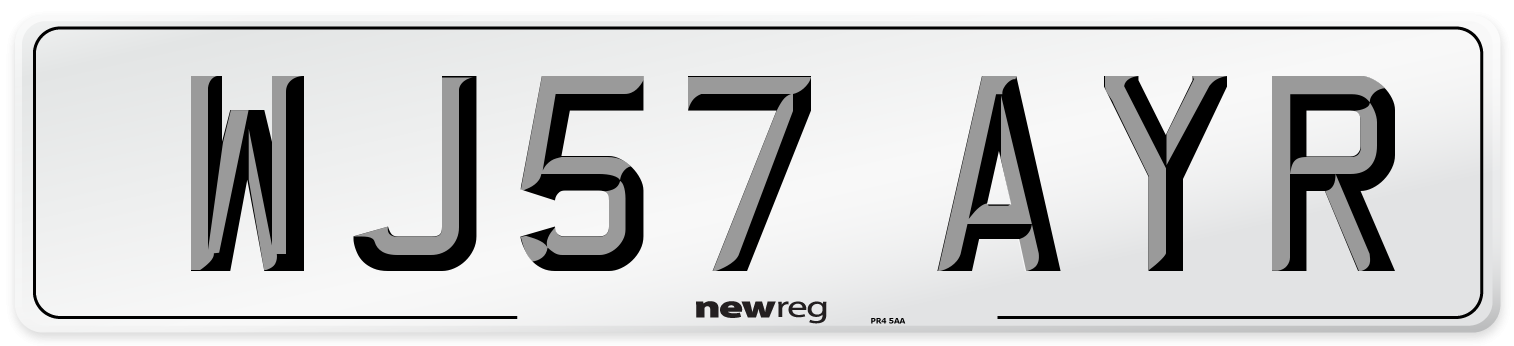 WJ57 AYR Number Plate from New Reg